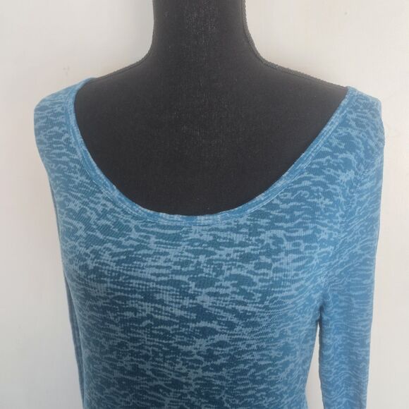 Vintage Y2K Miley Cyrus Max Azria Top Junior XL Animal Print Teal Burn Out - Picture 3 of 10